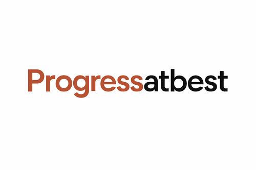 create a logo for Progressatbest, do not add any icons, just the words is enough. Use this color 'C9584C' on progress, and use black for atbest. Thanks